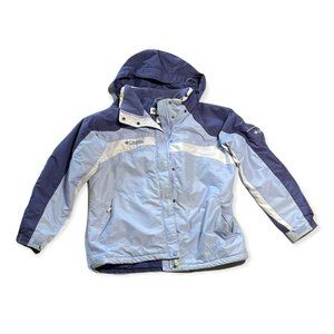 Womens XL Columbia Blue Tri-color Midweight Winter Ski Coat Jacket Parka